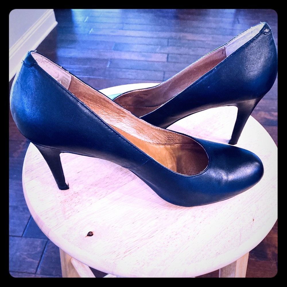 Corso Como Black Silk Leather Pump 3 1/4 inch heel